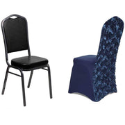 Satin Rosette Spandex Stretchable Banquet Chair Cover