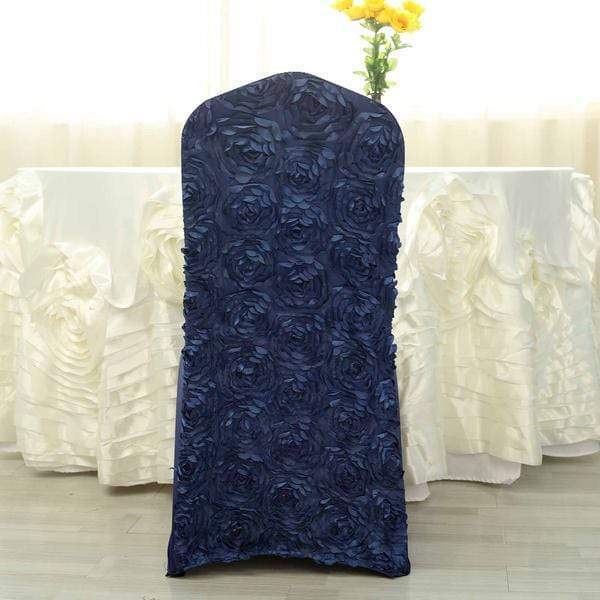 Satin Rosette Spandex Stretchable Banquet Chair Cover