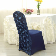 Satin Rosette Spandex Stretchable Banquet Chair Cover