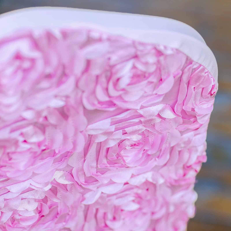 Satin Rosette Spandex Stretchable Banquet Chair Cover