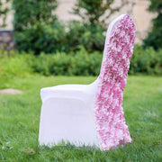 Satin Rosette Spandex Stretchable Banquet Chair Cover
