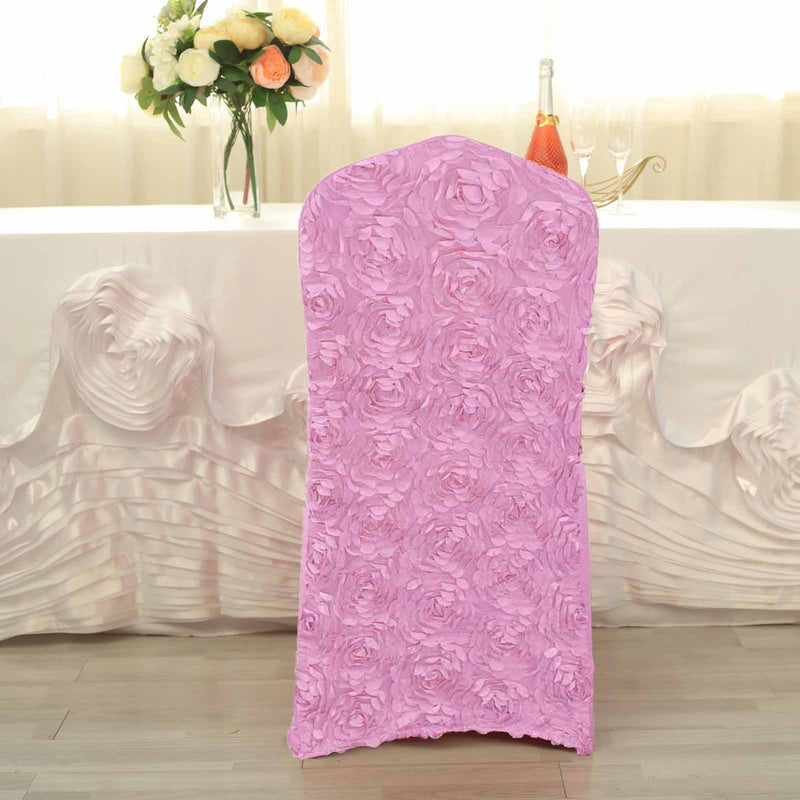 Satin Rosette Spandex Stretchable Banquet Chair Cover