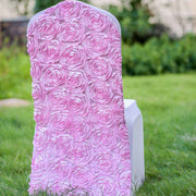 Satin Rosette Spandex Stretchable Banquet Chair Cover