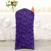 Satin Rosette Spandex Stretchable Banquet Chair Cover