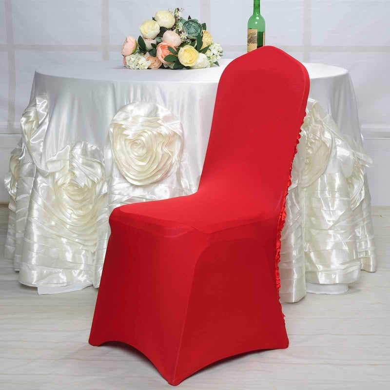 Satin Rosette Spandex Stretchable Banquet Chair Cover