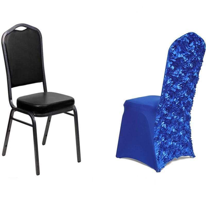 Satin Rosette Spandex Stretchable Banquet Chair Cover
