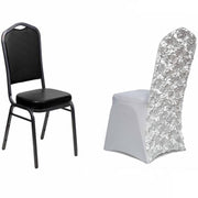 Satin Rosette Spandex Stretchable Banquet Chair Cover