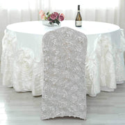 Satin Rosette Spandex Stretchable Banquet Chair Cover