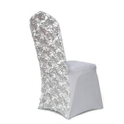 Satin Rosette Spandex Stretchable Banquet Chair Cover
