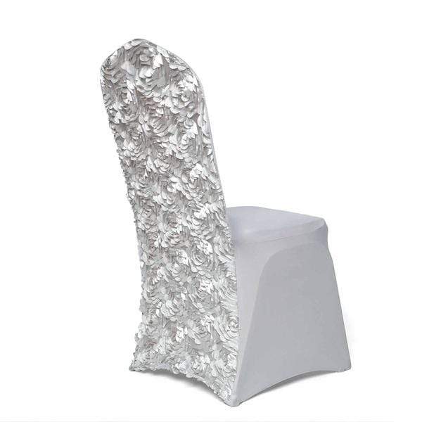 Satin Rosette Spandex Stretchable Banquet Chair Cover