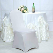 Satin Rosette Spandex Stretchable Banquet Chair Cover