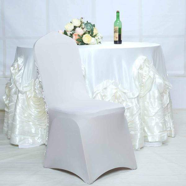 Satin Rosette Spandex Stretchable Banquet Chair Cover