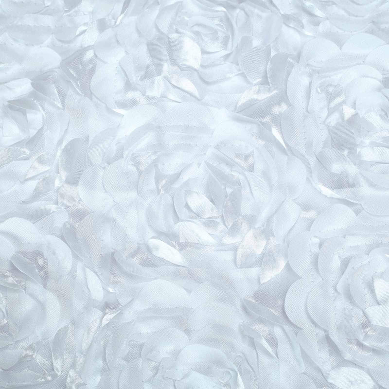 Satin Rosette Spandex Stretchable Banquet Chair Cover - White CHAIR_SPX01_WHT