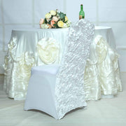 Satin Rosette Spandex Stretchable Banquet Chair Cover