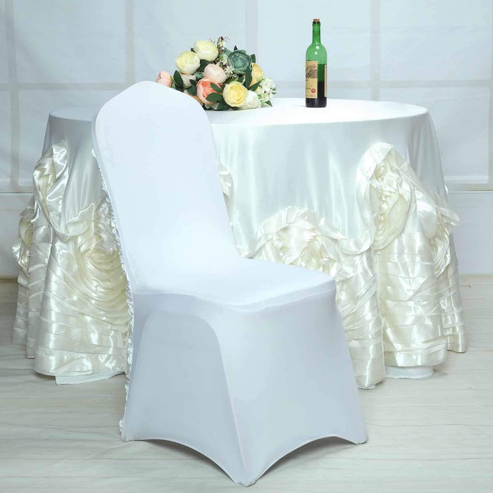 Satin Rosette Spandex Stretchable Banquet Chair Cover