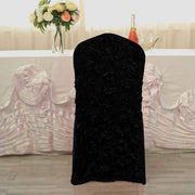 Satin Rosette Spandex Stretchable Banquet Chair Cover