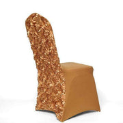 Satin Rosette Spandex Stretchable Banquet Chair Cover