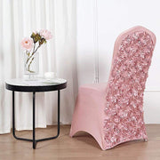 Satin Rosette Spandex Stretchable Banquet Chair Cover