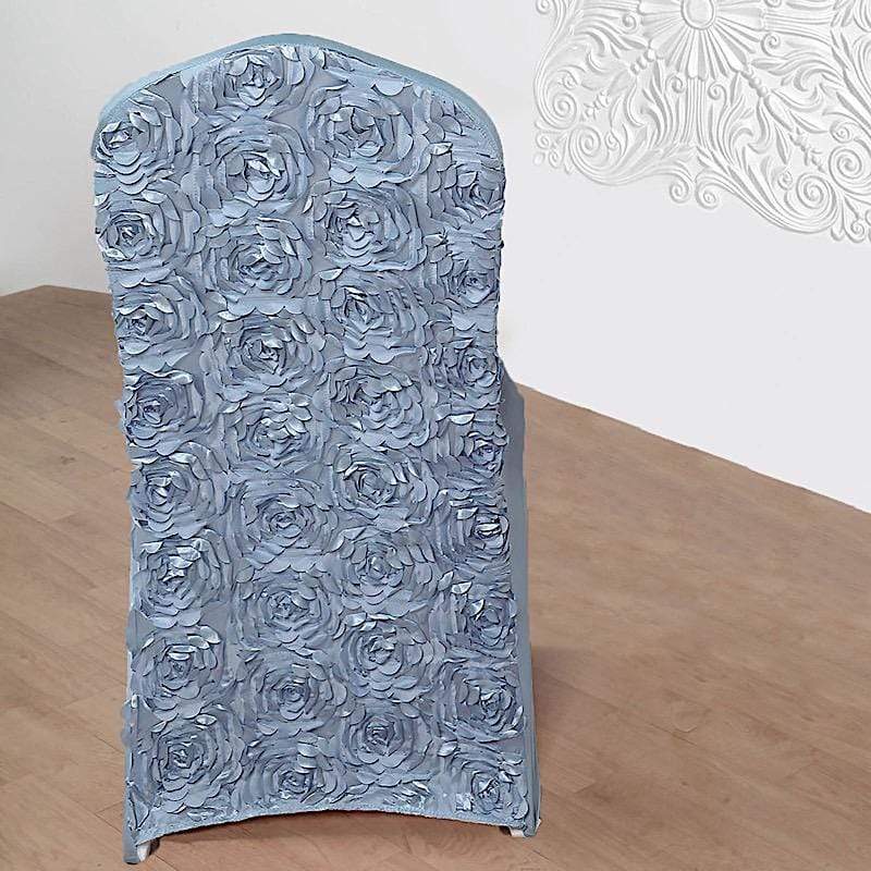 Satin Rosette Spandex Stretchable Banquet Chair Cover