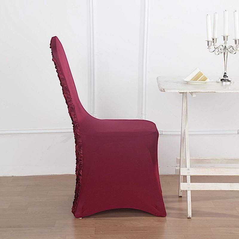 Satin Rosette Spandex Stretchable Banquet Chair Cover