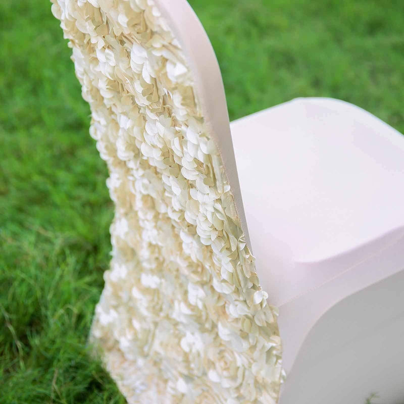 Satin Rosette Spandex Stretchable Banquet Chair Cover