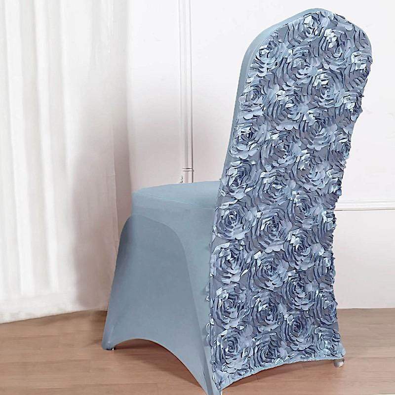 Satin Rosette Spandex Stretchable Banquet Chair Cover