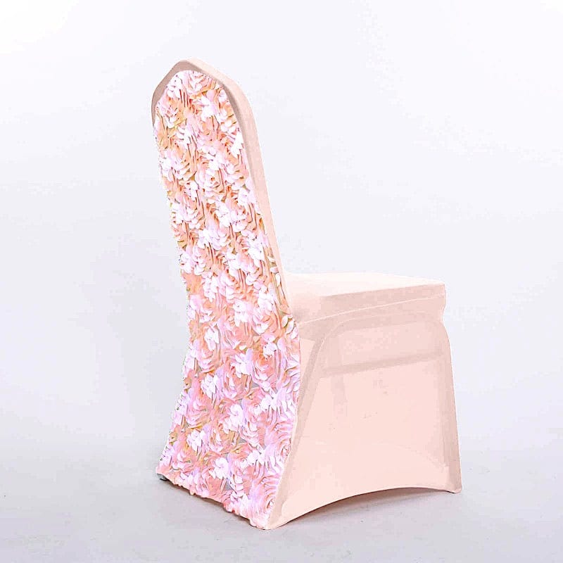 Satin Rosette Spandex Stretchable Banquet Chair Cover