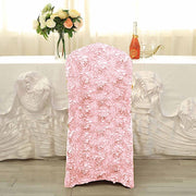 Satin Rosette Spandex Stretchable Banquet Chair Cover