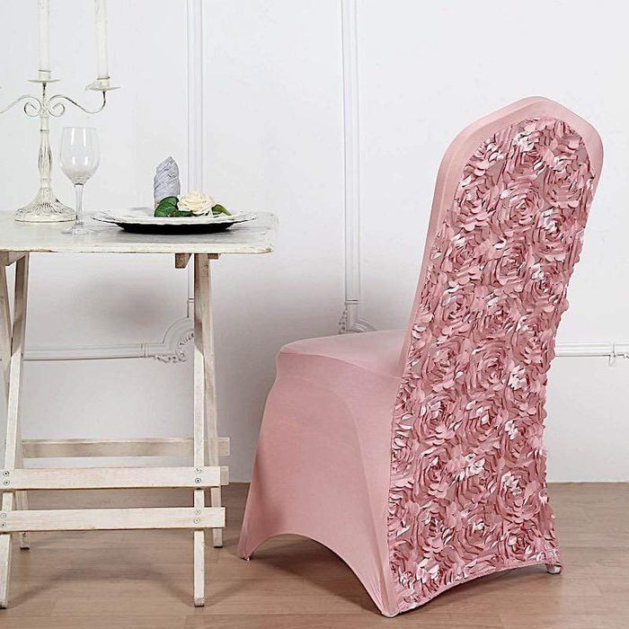 Satin Rosette Spandex Stretchable Banquet Chair Cover CHAIR_SPX01_080