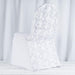 Satin Rosette Spandex Stretchable Banquet Chair Cover CHAIR_SPX01_WHT