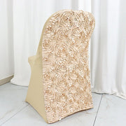 Satin Rosette Stretch Fitted Spandex Folding Chair Cover