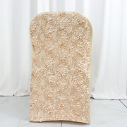 Satin Rosette Stretch Fitted Spandex Folding Chair Cover
