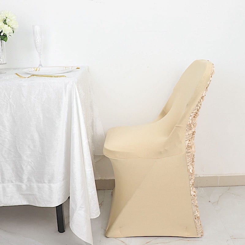 Satin Rosette Stretch Fitted Spandex Folding Chair Cover