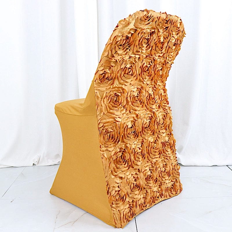 Satin Rosette Stretch Fitted Spandex Folding Chair Cover