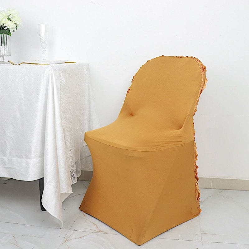 Satin Rosette Stretch Fitted Spandex Folding Chair Cover