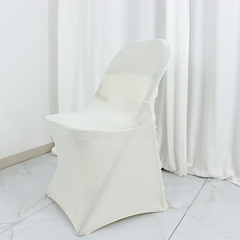 Satin Rosette Stretch Fitted Spandex Folding Chair Cover