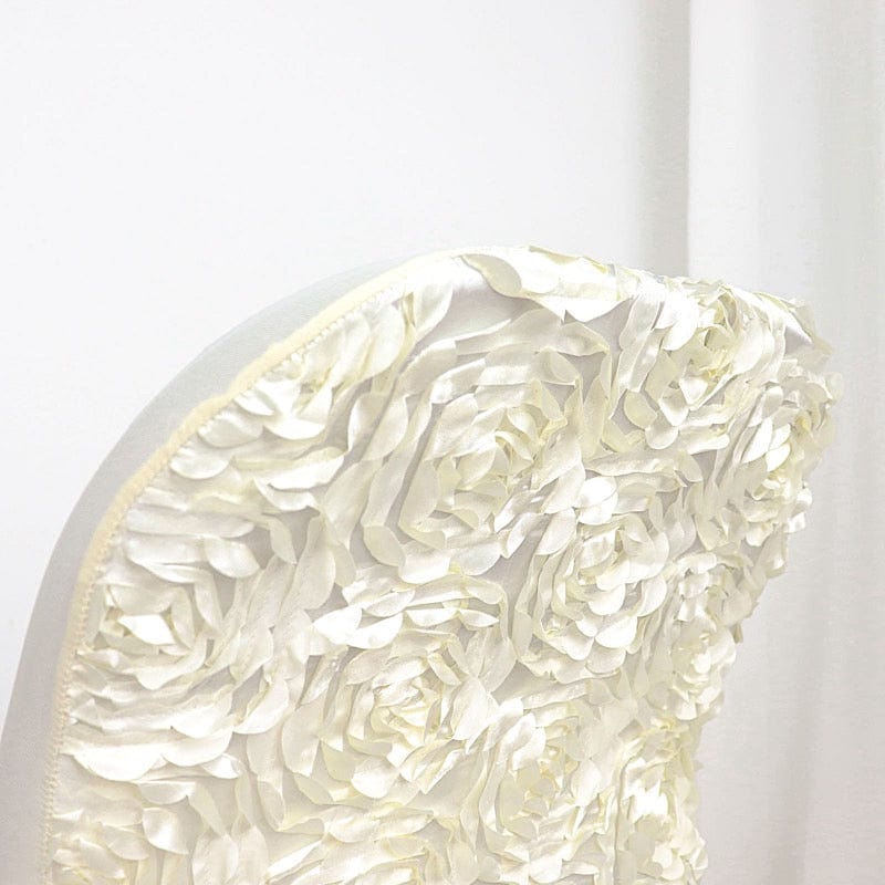 Satin Rosette Stretch Fitted Spandex Folding Chair Cover