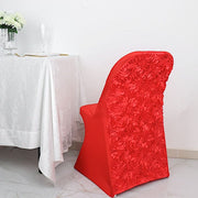 Satin Rosette Stretch Fitted Spandex Folding Chair Cover