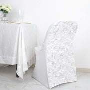 Satin Rosette Stretch Fitted Spandex Folding Chair Cover