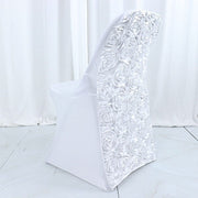 Satin Rosette Stretch Fitted Spandex Folding Chair Cover