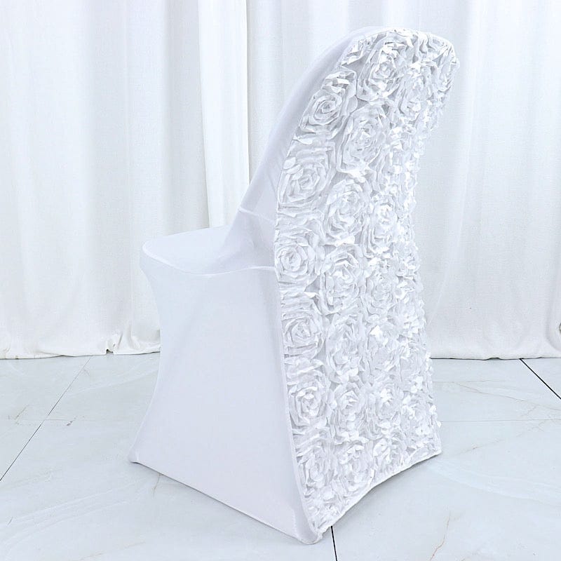 Satin Rosette Stretch Fitted Spandex Folding Chair Cover
