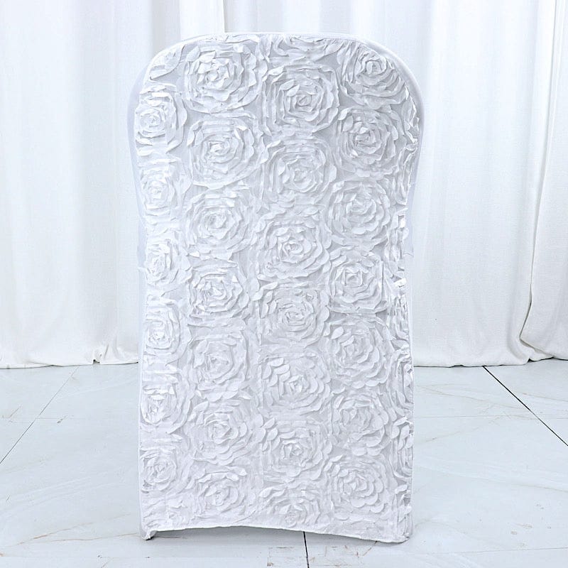 Satin Rosette Stretch Fitted Spandex Folding Chair Cover