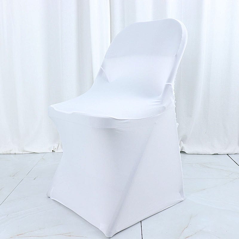 Satin Rosette Stretch Fitted Spandex Folding Chair Cover