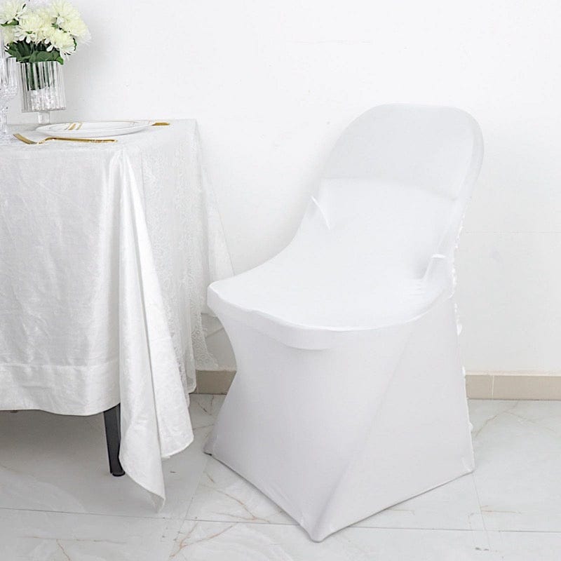 Satin Rosette Stretch Fitted Spandex Folding Chair Cover