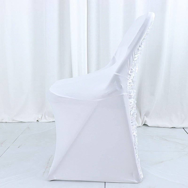 Satin Rosette Stretch Fitted Spandex Folding Chair Cover