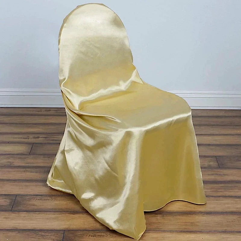 Satin Universal Chair Cover Wedding Party Decorations CHAIR_UNIV_STN_GOLD