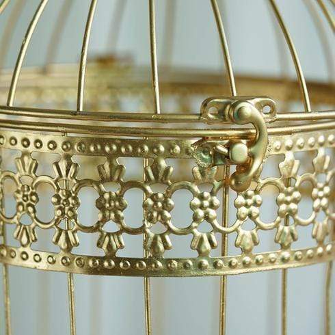 Set of 2 9" and 13" tall Metal Bird Cages Wedding Card Holder Centerpieces - Gold IRON_LG_BDCG_GOLD