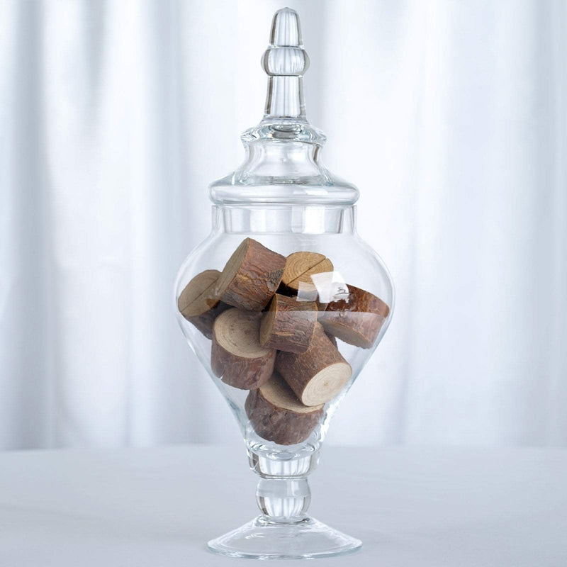 Set of 3 10" 12" 14" tall Glass Apothecary Jars Containers with Lids - Clear GLAS_JAR12_CLR