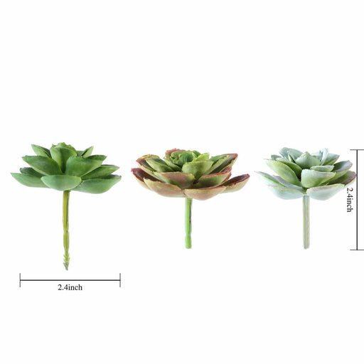Set of 3 3" tall Faux Succulent Picks Echeveria Rosettes Stems - Assorted Colors ARTI_SUC_WS008_ASST