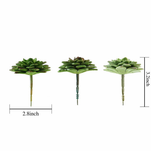 Set of 3 3" tall Succulent Picks Cute Echeveria Rosettes Stems - Assorted Colors ARTI_SUC_WS009_ASST